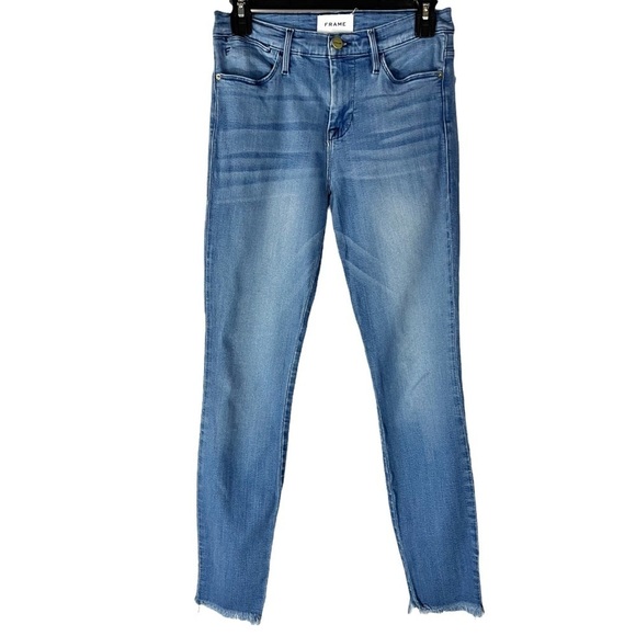 FRAME Denim Le High Skinny Blue Lagoon Jeans - Picture 1 of 9